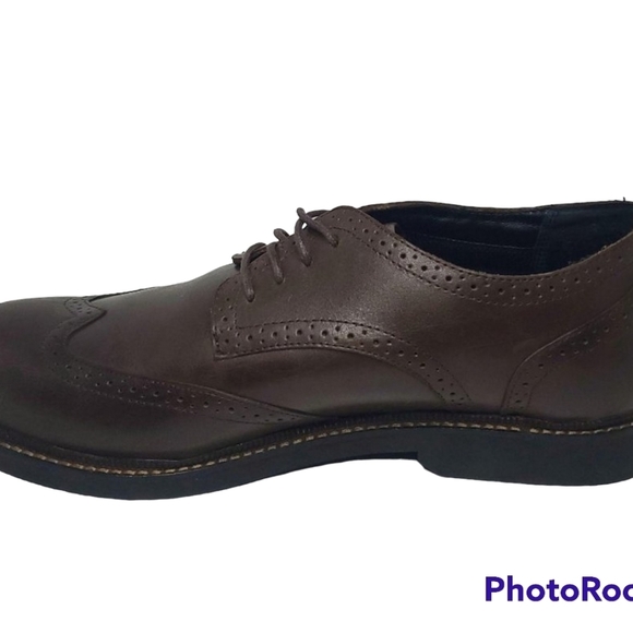 apex LT710M Men’s Oxford Dress Shoe Wingtip Brown - Picture 3 of 7